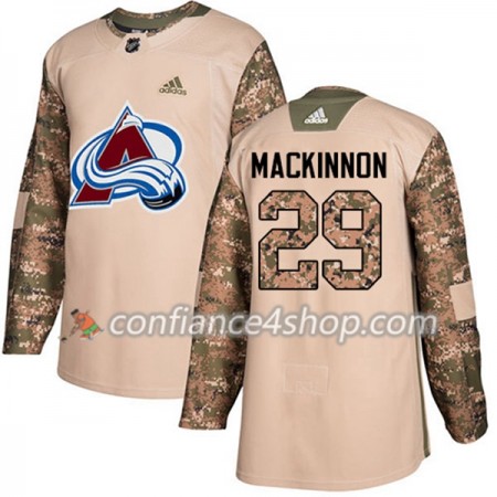 Adidas Maillot de Hockey Colorado Avalanche Nathan MacKinnon 29 2017-2018 Camo Veterans Day Practice Authentic - Homme